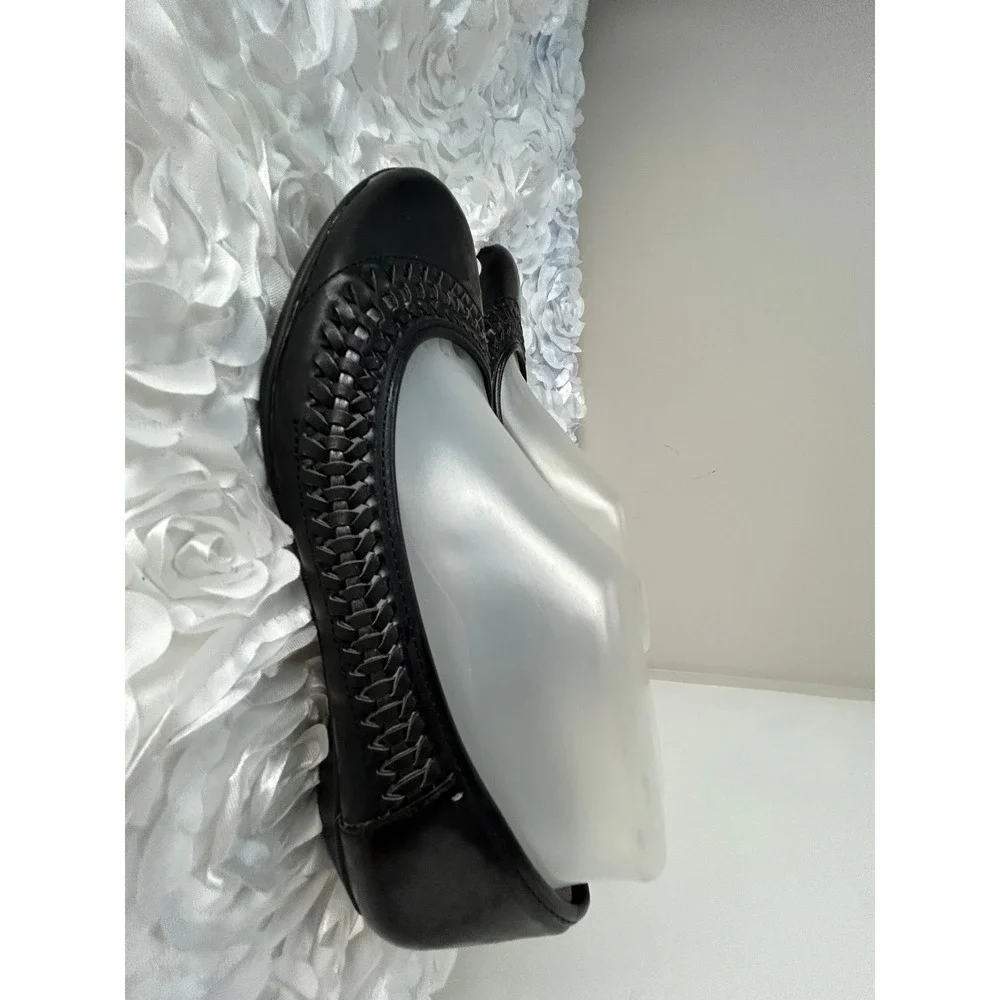 Natualizer Leather Flats Loafer‎ Shoes Women's 9 M Black Braided Weave Comfort